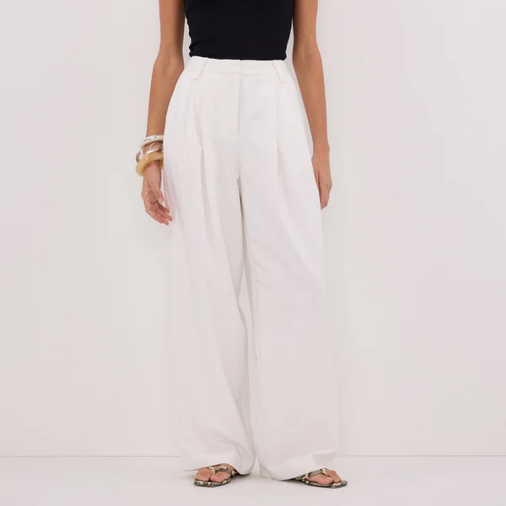 Dissh White Linen Pants